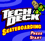 Tech Deck Skateboarding title screen for GameBoy Color